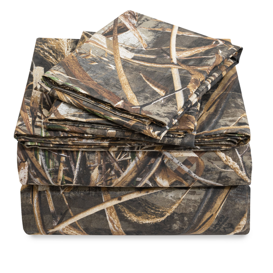 REALTREE Realtree Max 5 King 180-Thread Count Cotton Blend Brown Bed Sheet | 07151000011RT