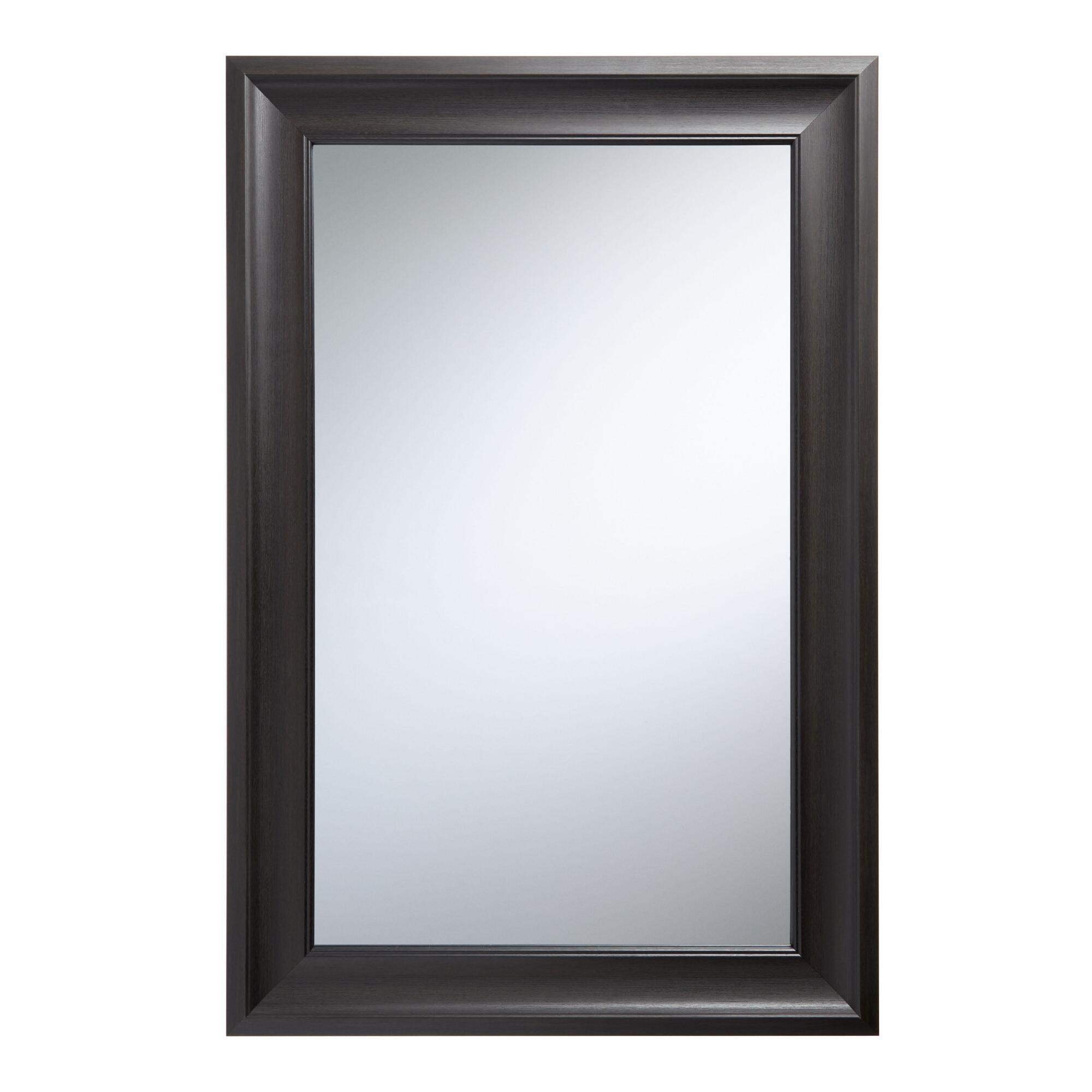 Rectangular Espresso Mirror: Wood - Plastic - Medium (36" & under) by World Market