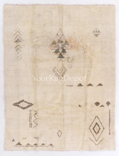 Modern Hand-Knotted Tulu Rug, 100% Natural Undyed Wool, Custom Options Available. Bc657