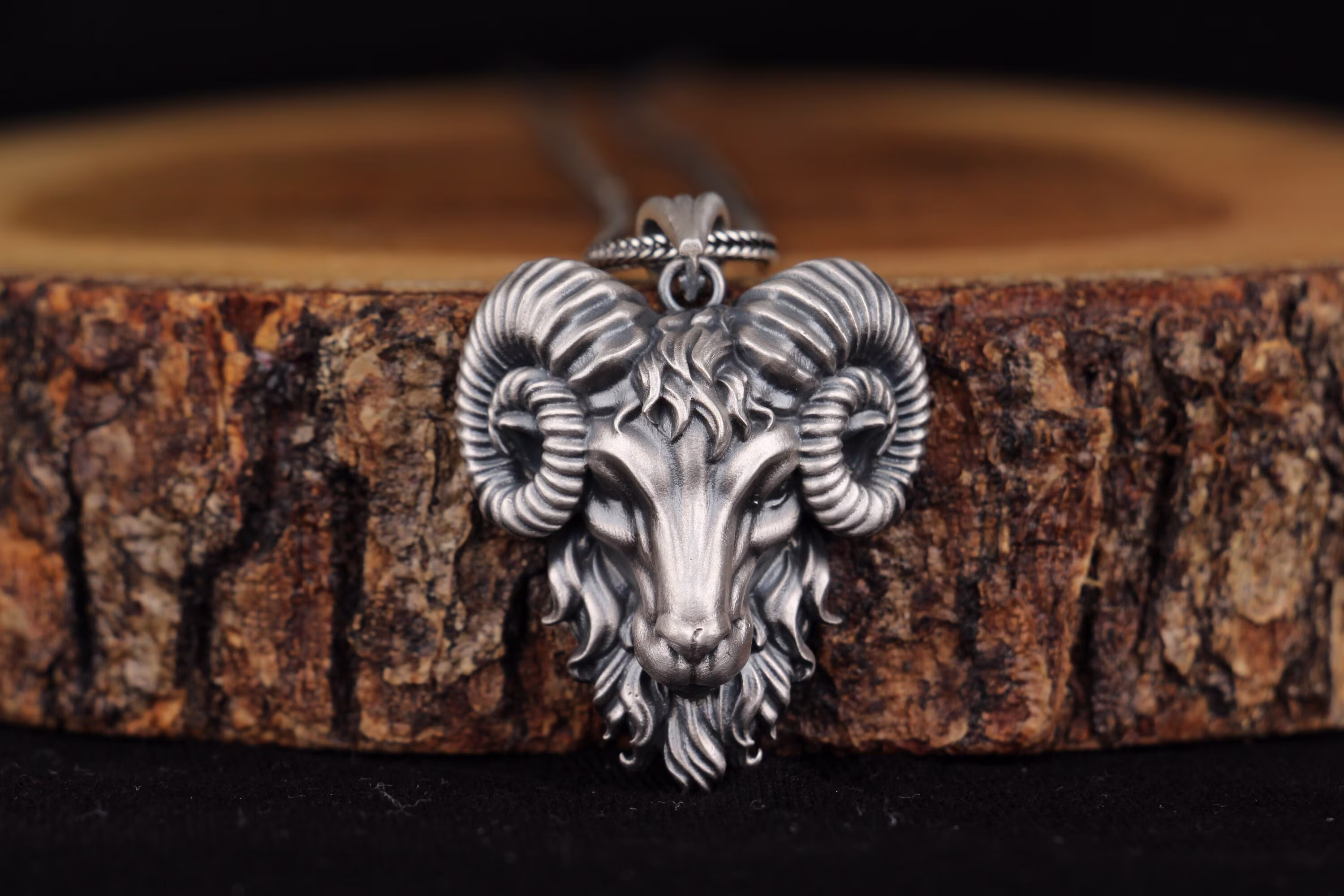 Ram Pendant, Silver Head Necklace Animal Aries Men's Jewelry Zodiac Women's Mens Accessory Gift