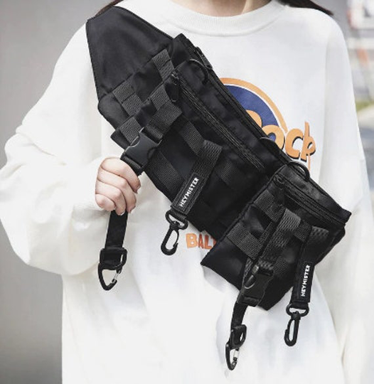 Techwear Multi-Pocket Tactical Functional Waist Pack Casual Streetwear Chest Rig Belt Bags