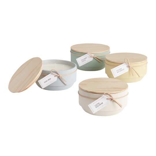 Spring Matte Ceramics 3 Wick Scented Candle: Yellow - Scented Wax by World Market