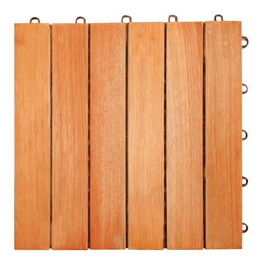 Outdoor Patio Deck Tiles, Set of 10: Natural - Wood by World Market