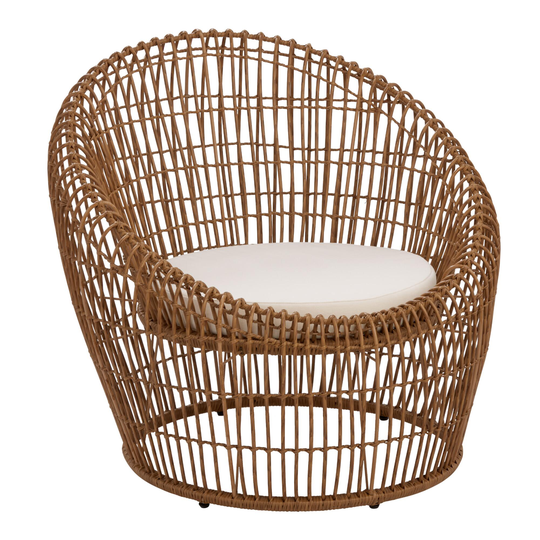 Natural All Weather Wicker Costa Outdoor Patio Cocoon Chair: Brown - All-Weather Wicker by World Market