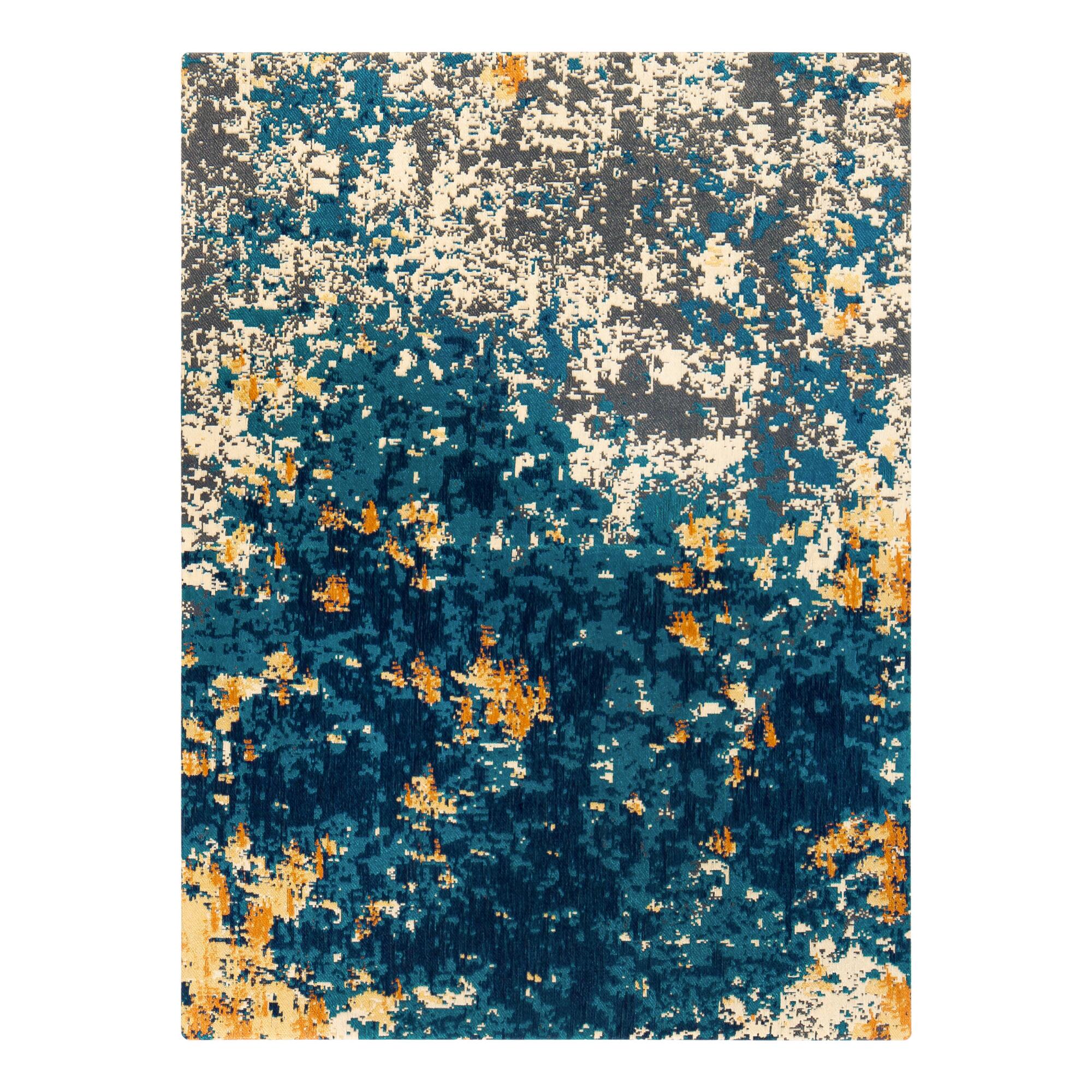 Blue And Orange Abstract Home Office Chair Mat: Blue/Orange/Multi by World Market