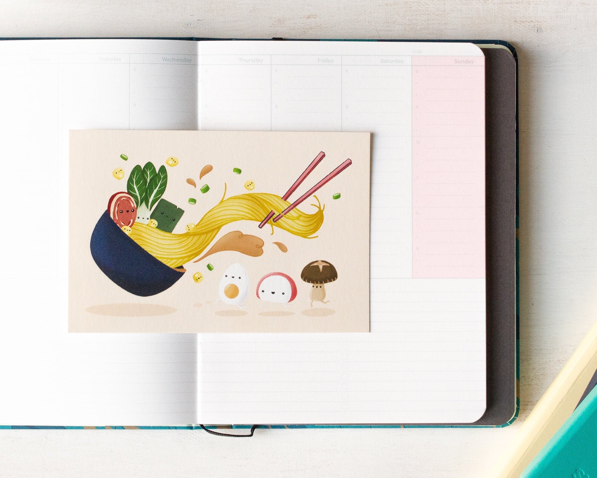 Kawaii Ramen Postcard | Cute 4x6 & Mini Print For Noodle Lovers