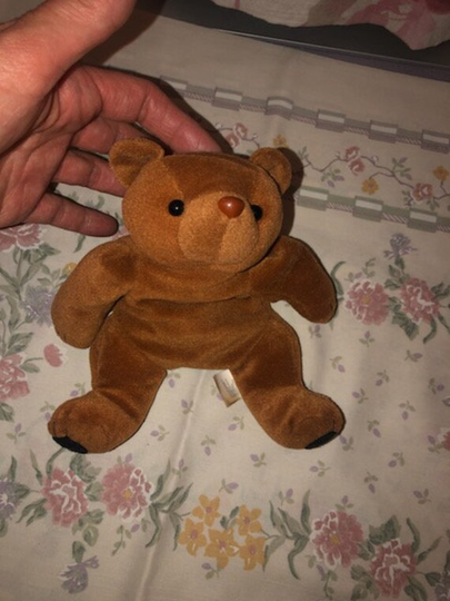 Vintage Floppy Friends Bear Plush Brown Plastic Nose Black Foot Soles 7" Gma Bart 1997 Birthday 9-22-96 Ecu