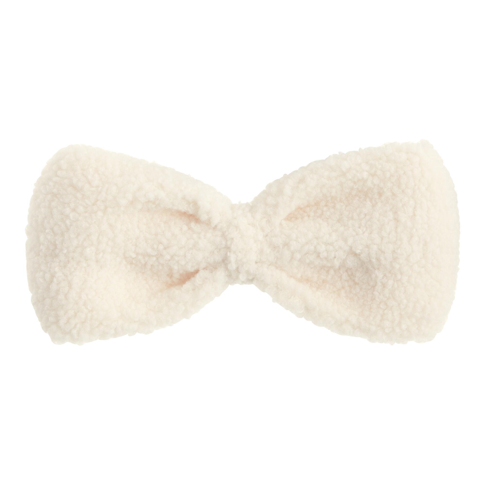 White Sherpa Bow Headband - Polyester by World Market