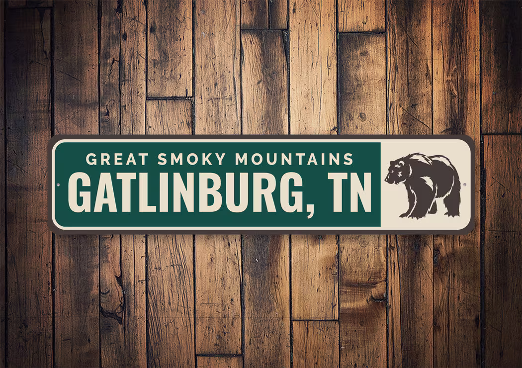 Aluminum Smoky Mountain Sign, Locational Decor, Sign For Gatlinburg, Gatlinburg Tennessee