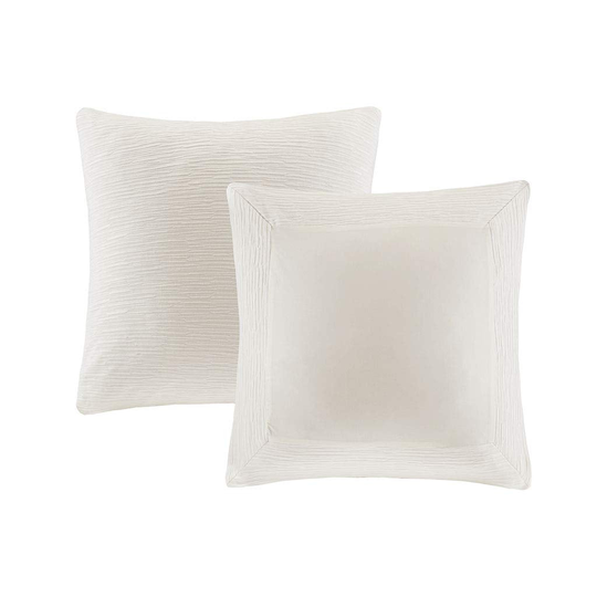 Hanae Soft Cotton Blend Yarn Bed Euro Sham, 26" W x 26" L, White