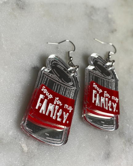 Acrylic Soup Earrings - Acrylic Drop Earrings Can Of Soup Dangle Earring Jewelry Meme Leftist