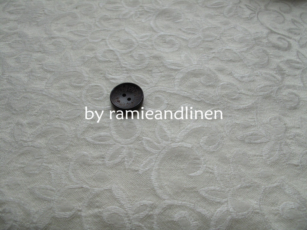 Silk Fabric, Silk Wool Blend Floral Jacquard Brocade Fat Quarter, 18 By 21"