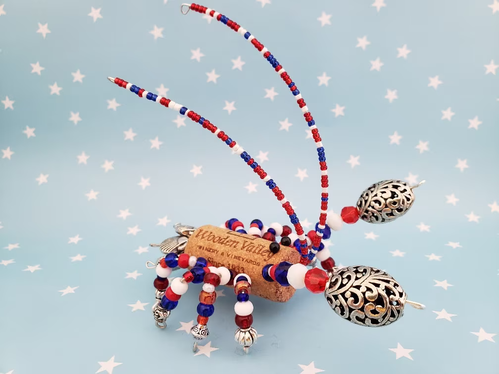July 4Th Tiered Tray Decor, Lobster Ornament, Coastal Coffee Table, Independence Day Gift, Nautical Summer Gift Ideas, Patriotic