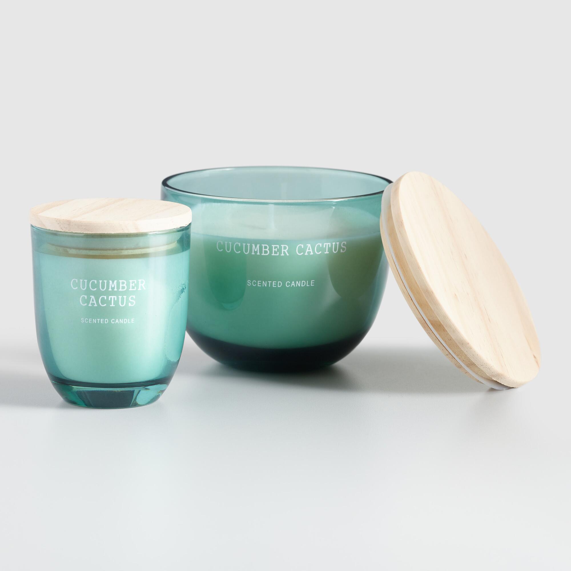 Light Green Cucumber Cactus Scented Candle by World Market