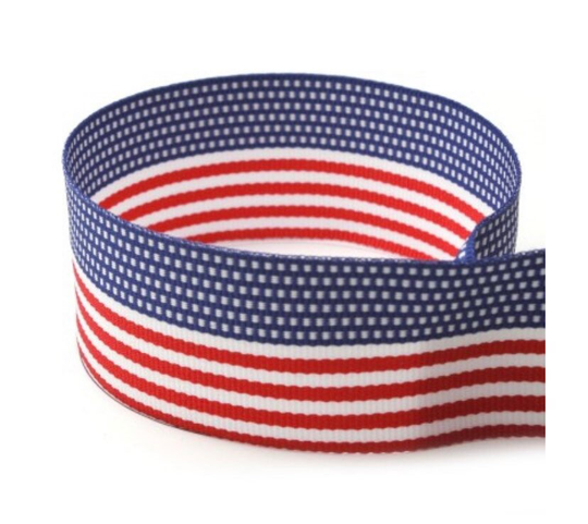 7/8" 1 1/2" American Flag Grosgrain Ribbon Patriotic Ribbons 4Th Of July