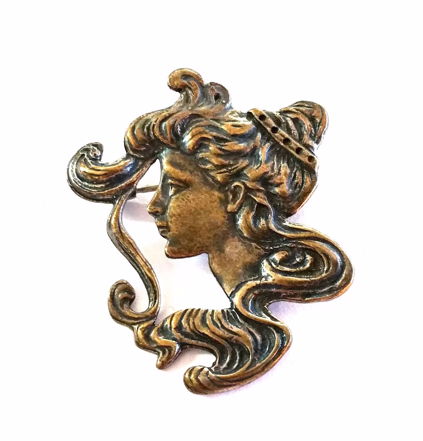 Art Nouveau Sterling Silver Lady Pin/Brooch