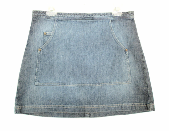 Denim Skirt 90S Jean Mini A Line 1990S High Waisted Grunge Retro Vintage Blue Replay Jeans Large