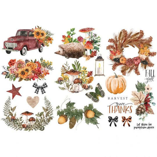 Autumn Essential | Rub On No Water Transfer Redesign With Prima Small Decor Transfers For Furniture