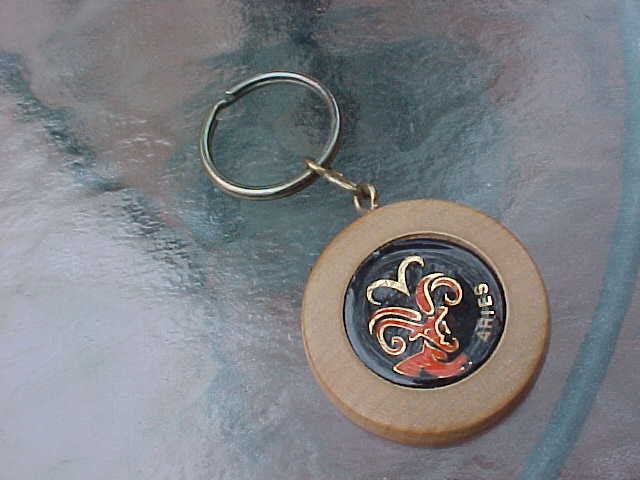 1970S Aries The Flying Ram Original Key Chain "70S Zodiac Novelty Woodstock Hippie Memorabilia Retro Age Of Aquarius March 21 To April 19Th
