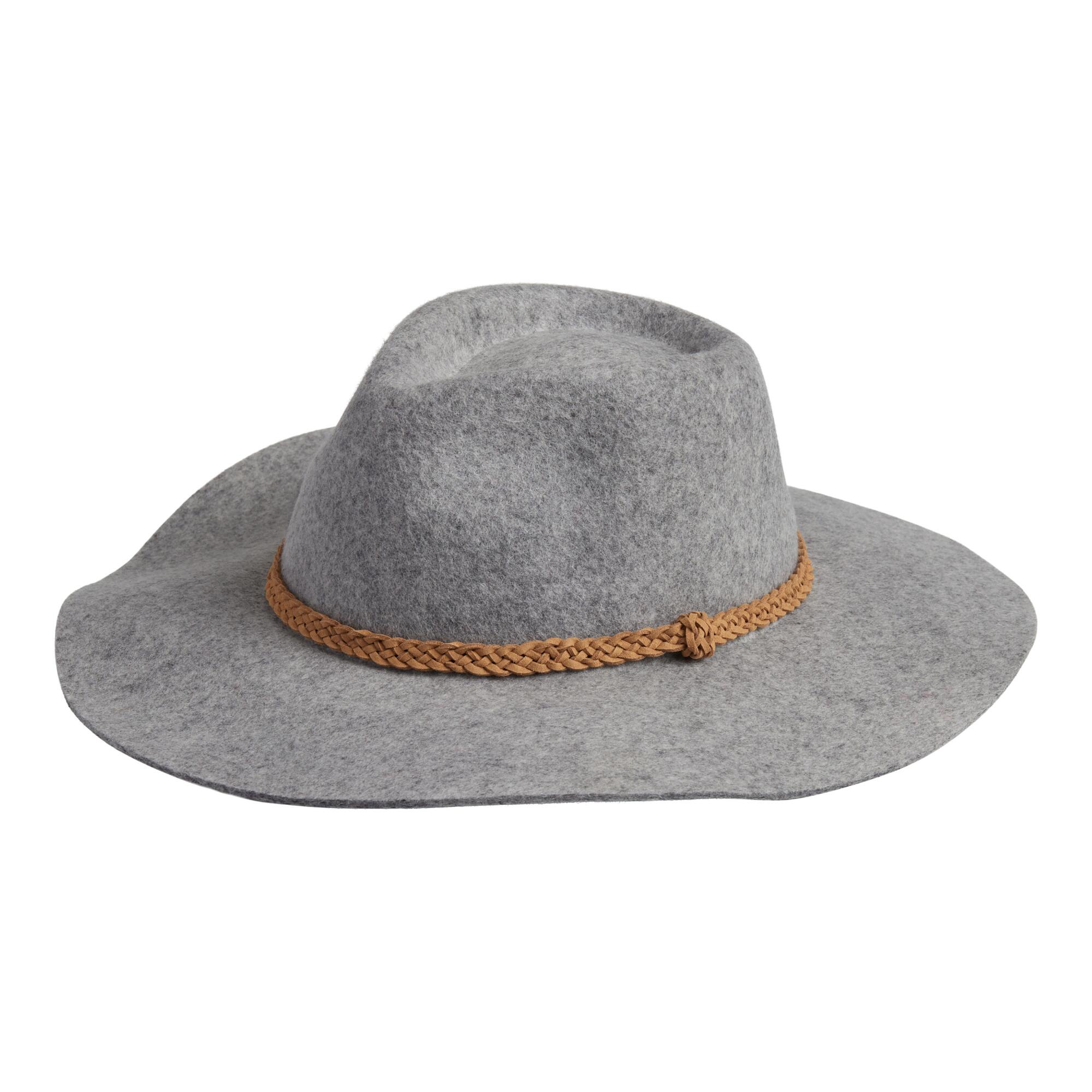 Gray Wool Rancher Hat With Braided Trim by World Market