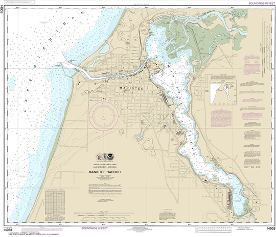 2015 Nautical Map Of Manistee Harbor County Michigan