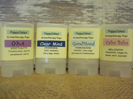 Aromatherapy Balms Essential Oil Balms Mood Boosting Aromatherapy Exiscentials "Poppycakes" Calming Balm