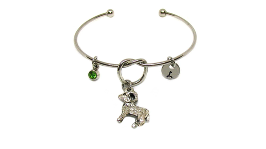 Ram Knot Bracelet, Bangle, Sheep Jewelry, Animal Stainless Steel Ewe Charm