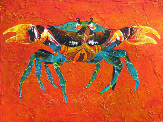 Maryland Seafood Blue Crab Art "Angry Crab" Prints & Canvas