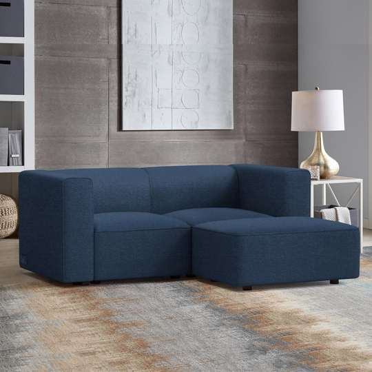 Coddle Node Modern Indigo Polyester/Blend Loveseat in Blue | COND2LSID