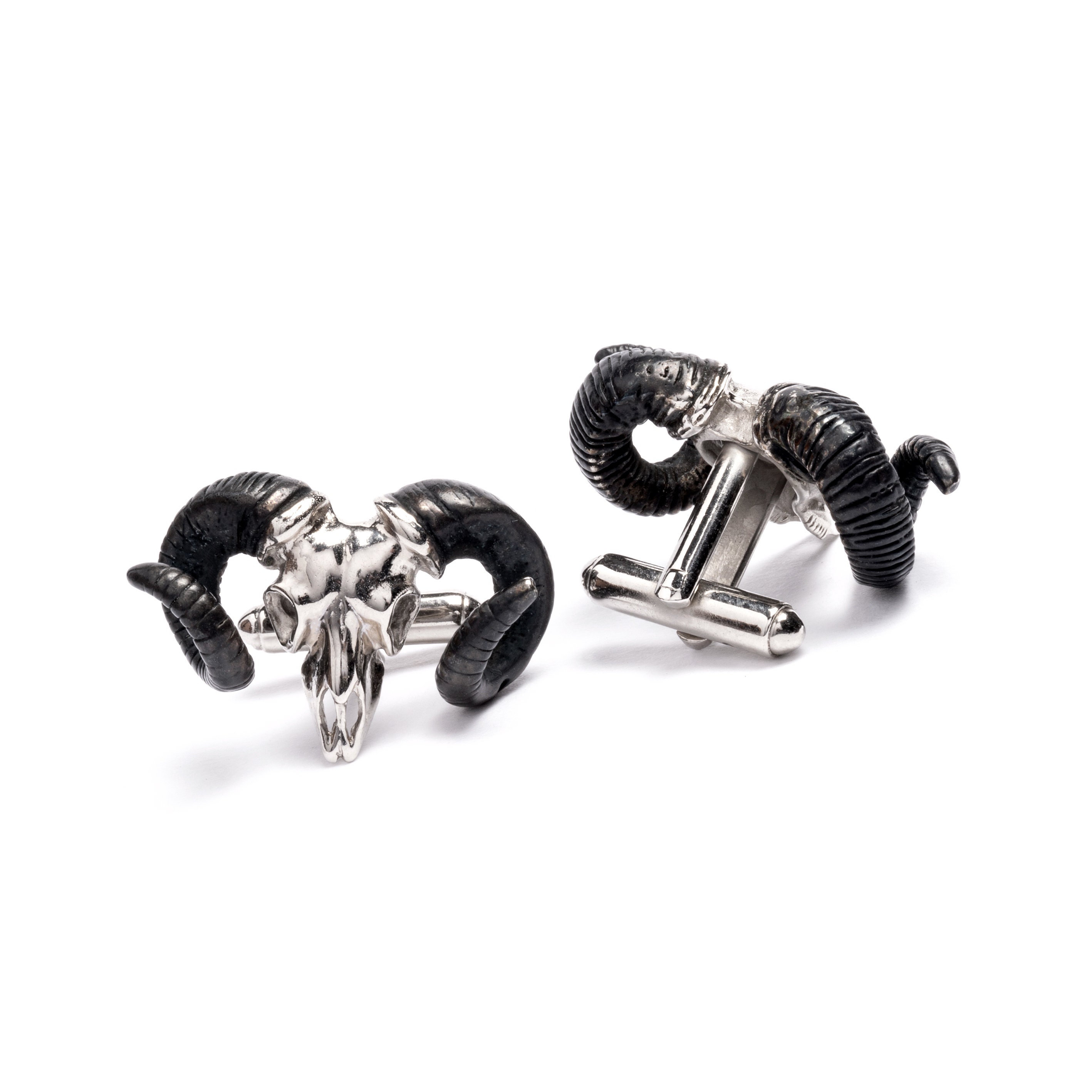 Ram Skull Cufflinks, Unique Hand Made Aries Cufflinks For Men, Gothic Rock Wedding Jewelry, Jewelry Men