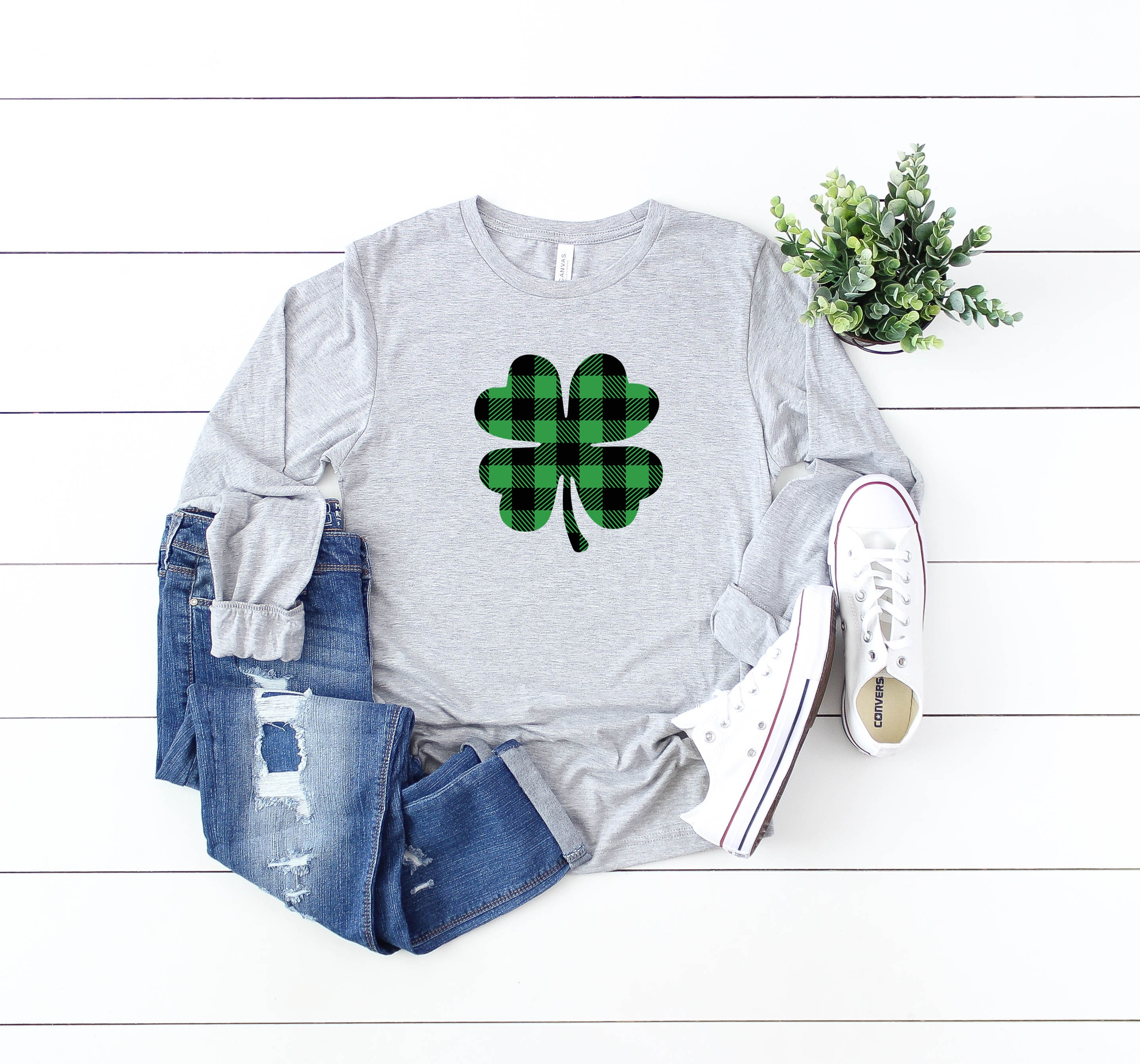 Womens Irish Shirt, Womens St Pattys Day St. Patricks Patricks Buffalo Plaid Shirt