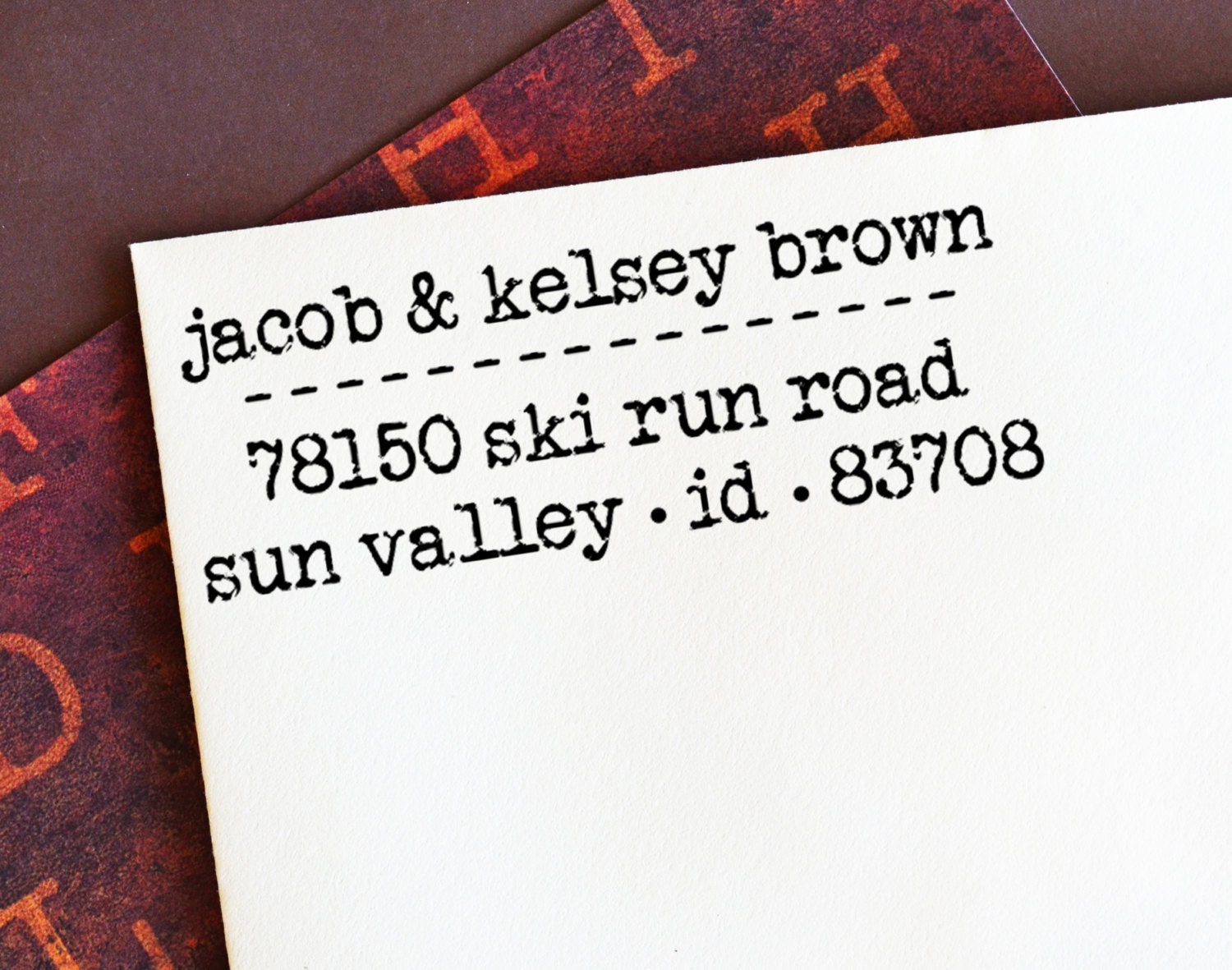 Custom Return Address Stamp - Typewriter Font Housewarming Gift Wedding