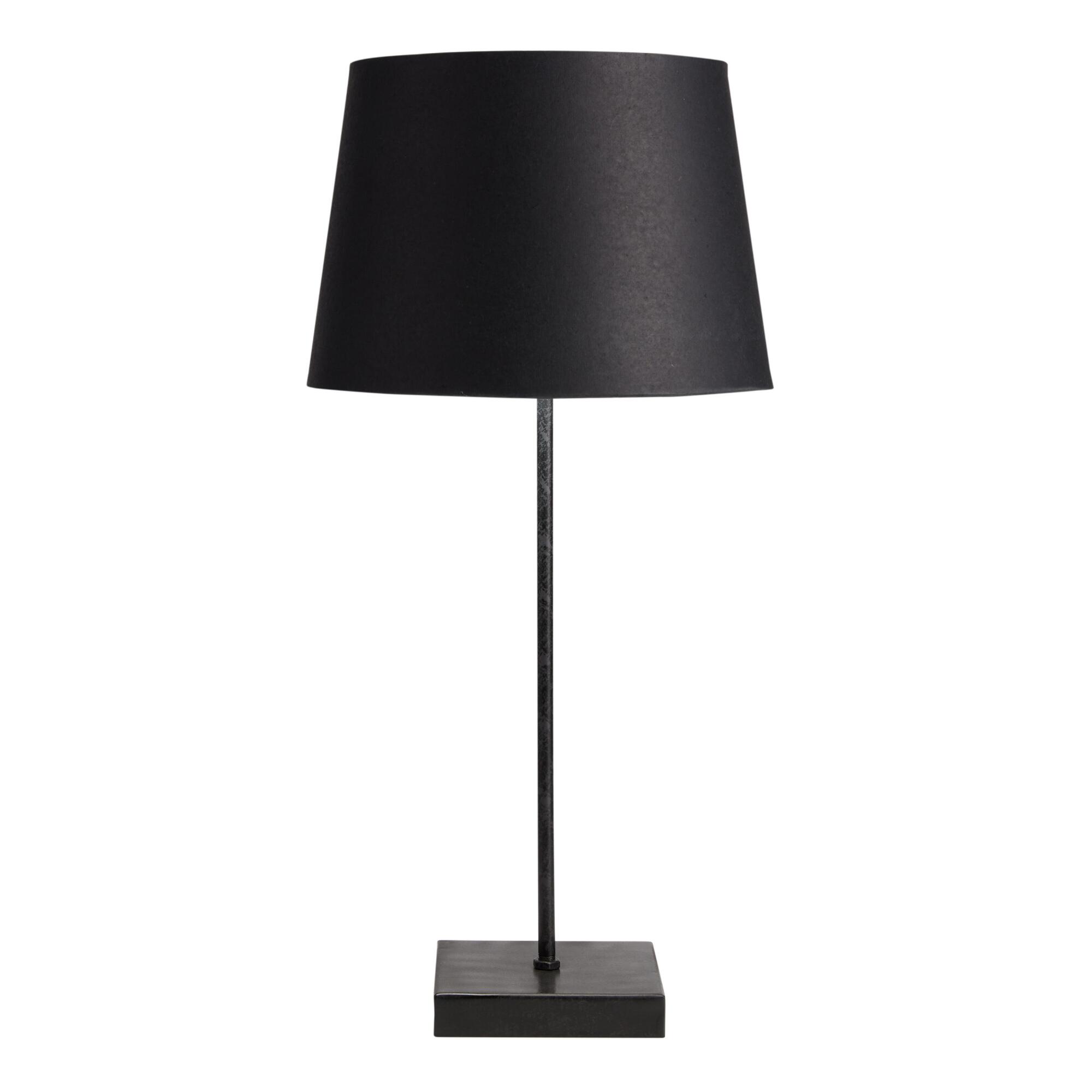 Rustic Black Manvi Accent Lamp with Black Shade by World Market