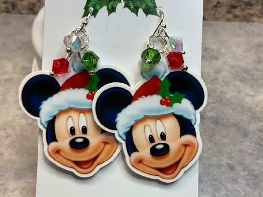 Mickey Mouse Christmas Earrings