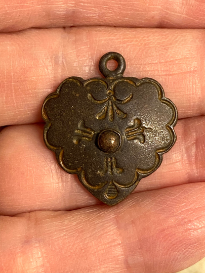 Southwest Heart Western Altered Art Supplies Rustic Jewelry Religious Cross Antique Rusty Brown 1 Pc | Rb5