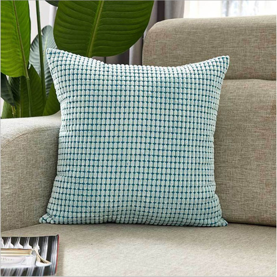 Cable-knit Polyester Blend soft feeling Pillow Covers 20''x20'' (With/Without Inserts) - light blue