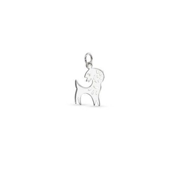 Chinese Zodiac Ram Charm Sterling Silver 15.25x12x1mm - 1Pc Wholesale Price | 10326/1