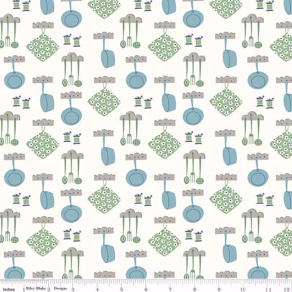 Cook Book Collection Dinner Cottage Yardage | 43" X 44" Wide By Lori Holt Of Bee in My Bonnet For Riley Blake Designs C11759 Cottage