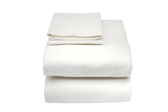 Essential Medical Supply Twin Extra Long 200-Thread Count Cotton Polyester Blend White Bed Sheet | C3055