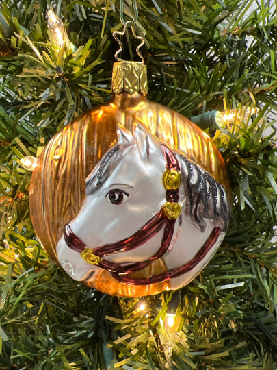Horses Hitching Post Glass