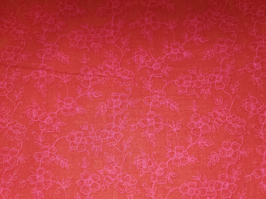 Blender Red & Pink Floral Tonal Print By The Yard 100% Cotton For Quilting, Sewing, Crafts, Etc