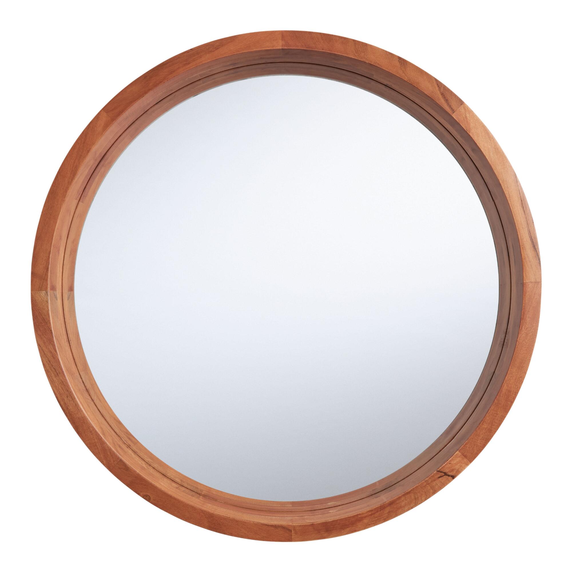 Round Natural Acacia Wood Mirror by World Market