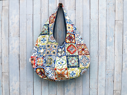 Large Hobo Beach Bag. Mediterranean Style Hobo Summer Big Tote Shoulder Summer Gift For Mom, Gift Idea