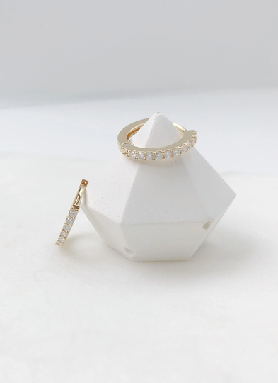 Small Hoop Earrings, Gold Dainty Minimalist Hoops, Cubic Zirconia, Turquoise Jewelry, Thin Hoops