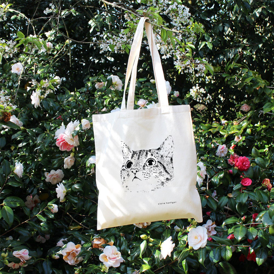 Pre Order Cat Tote Bag Cotton Screen Printed Accessories Lover Gifts