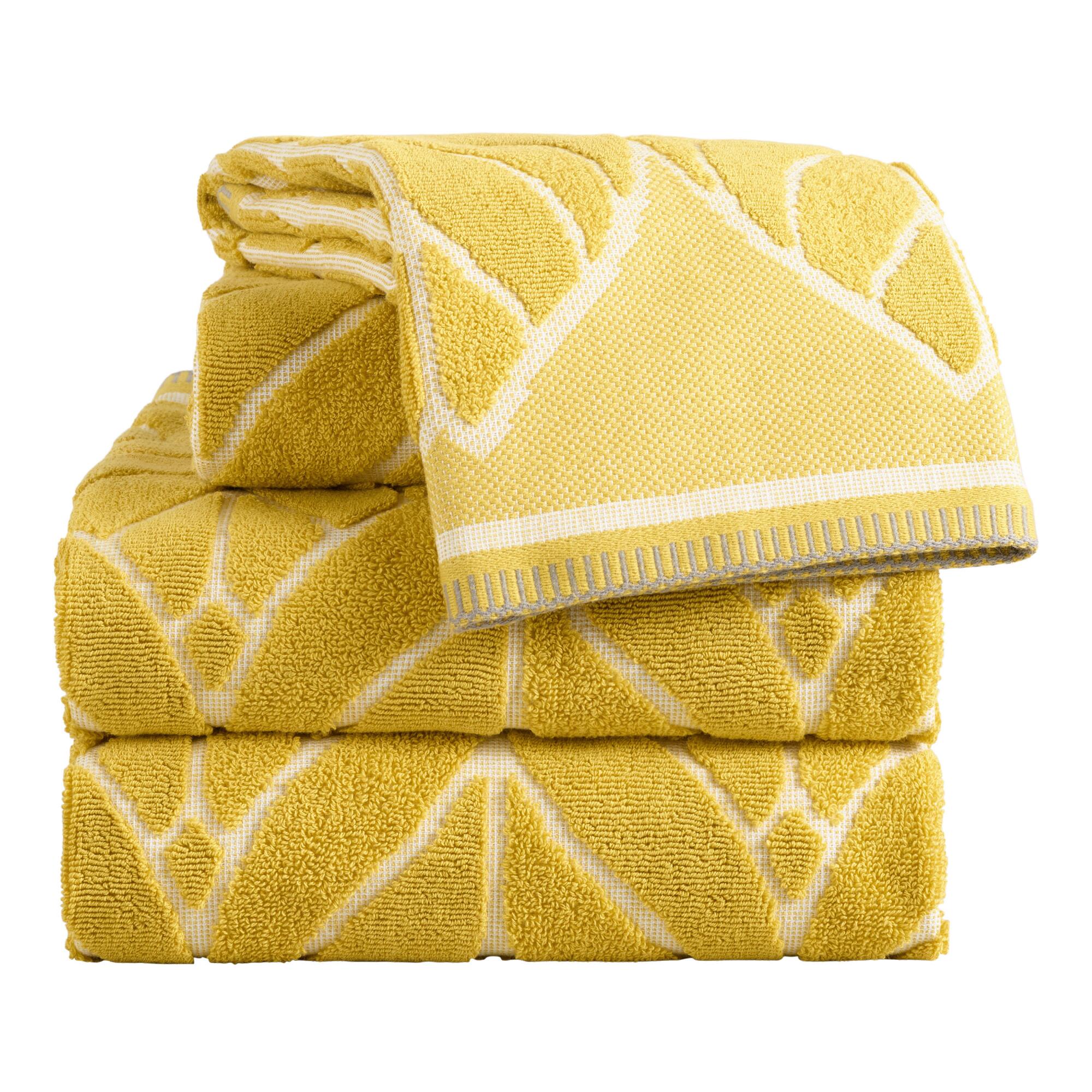 Chartreuse Green Leaf Sculpted Anise Towel Collection by World Market