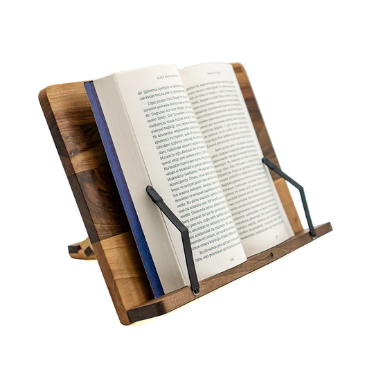 Handmade Wooden Book Stand. Recipe & Cookbook Holder For Counter. Reading Hands Free - All Bible Or Tablet Stand