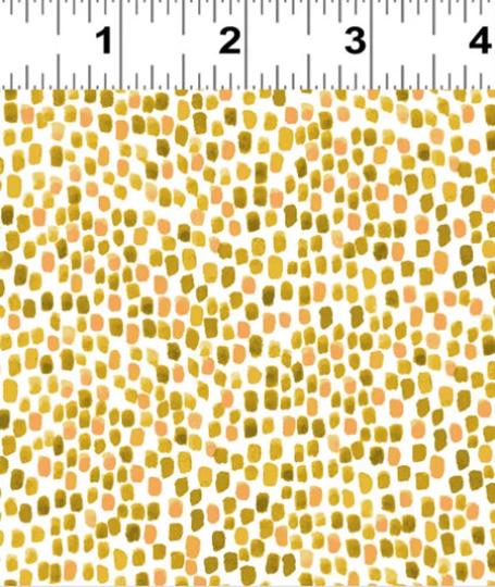 Paint Dots in Tonal Gold Blender From Dale Farm Collection By Rebecca Jones For Clothworks Fabric- 100% Cotton - You Choose The Cut
