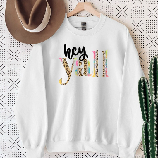 Hey Y'all Sweatshirt, Unisex Heavy Blend, Womens Shirt Sweatshirt