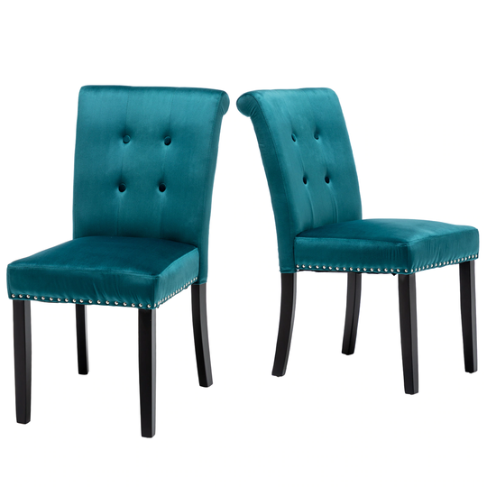 Outopee Contemporary/Modern Polyester/Polyester Blend Upholstered Dining Side Chair (Wood Frame) in Black | 303868585208